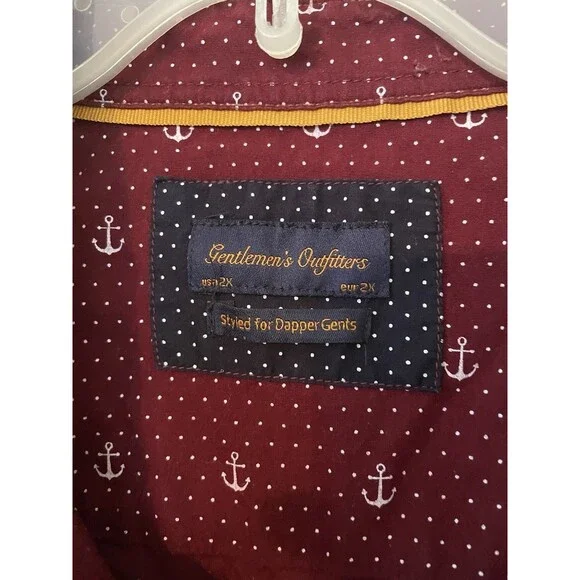 Gentlemen's Outfitters 2X Shirt Nautical Anchors Short Sleeve Button Up - Picture 4 of 4